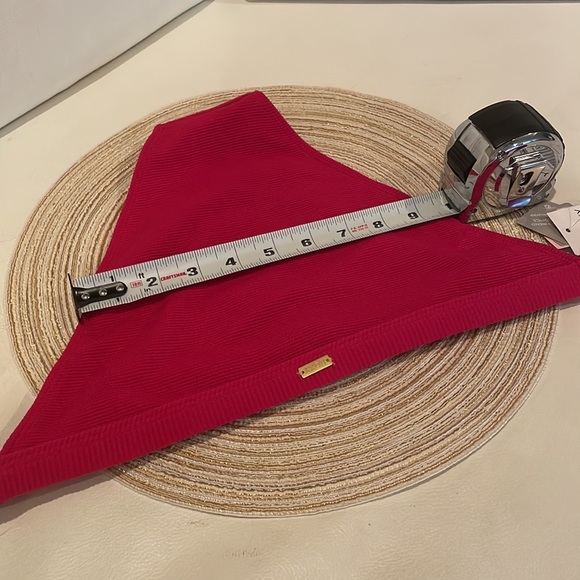 NWT Roxy crimson fuscia cherry red bikini bottoms ribbed texture skimpy sides L - Picture 10 of 14